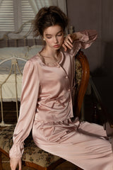 Pink Ribbon Petit Lace Pajama Set