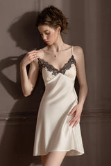 White Midnight Muse Lace Slip & Robe Set