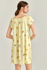 Summer Picnic Print Silk Dress