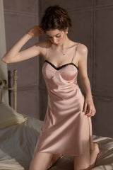 Pink Midnight Lace Bustier Mini Slip