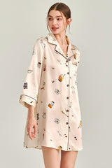 Dessert Time Printed Silk Nightshirt
