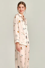 Dessert Time Printed Silk Pajama Set