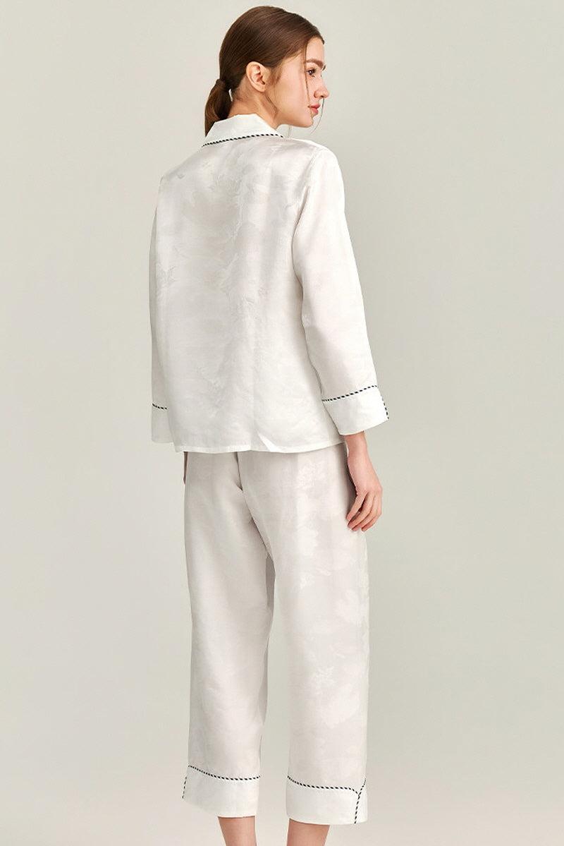 Classic Contrast Silk Pajama Set