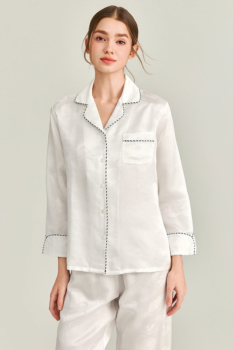 Classic Contrast Silk Pajama Set