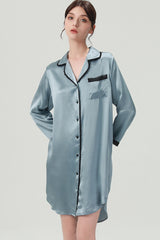 Silk Notched Collar Sleep Shirt