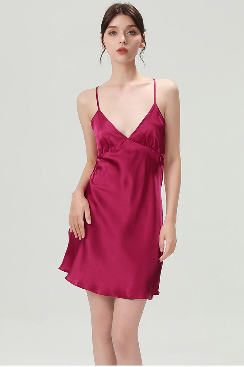 Cross-Back Silk Slip Dress