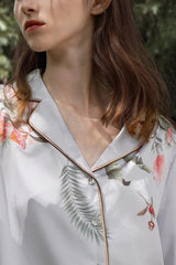 Exotic Botanical Silk Pajama Set