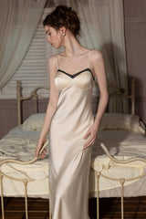 Classic Midnight Lace Silk Maxi Slip