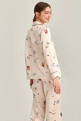 Dessert Time Printed Silk Pajama Set
