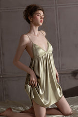Olive Muse Flowy Lace Silk Slip
