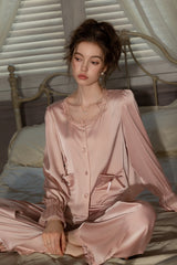 Pink Ribbon Petit Lace Pajama Set