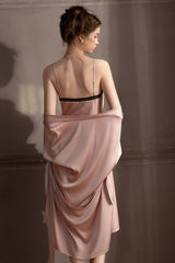 Pink Midnight Lace Bustier Slip & Robe