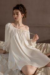 Classic Off-shoulder Silk Nightdress