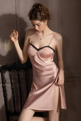 Pink Midnight Lace Bustier Slip & Robe