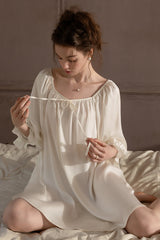 Classic Off-shoulder Silk Nightdress