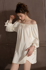 Classic Off-shoulder Silk Nightdress