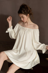 Classic Off-shoulder Silk Nightdress