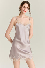 Nocturne Lace Silk Slip & Robe Set