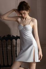 Blue Goddess Bustier Slip & Robe Set