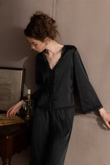 Classic Romantic Lace Silk Pajama Set