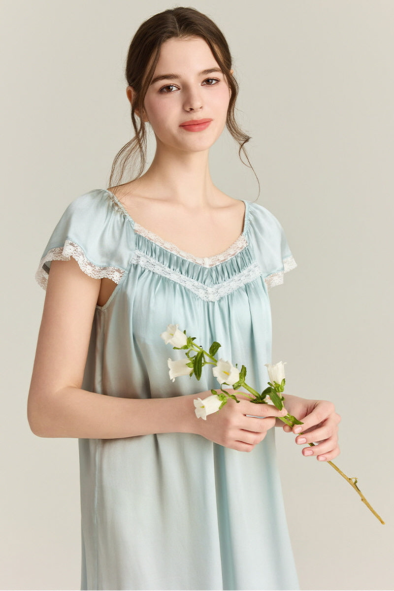 Blue Angelic Silk Loungewear