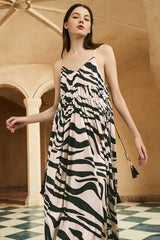 Zebra Print Silk Slip Nightdress
