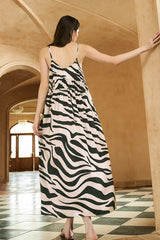 Zebra Print Silk Slip Nightdress