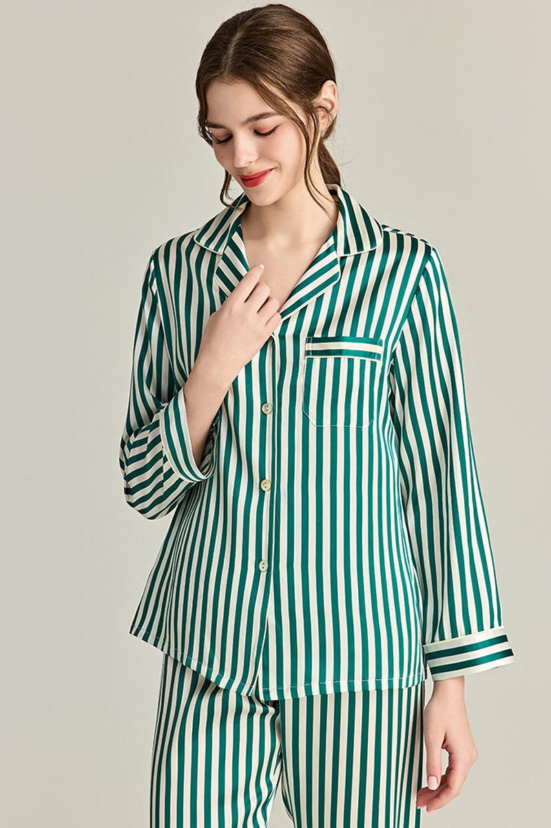 Striped Silk Pajama Set