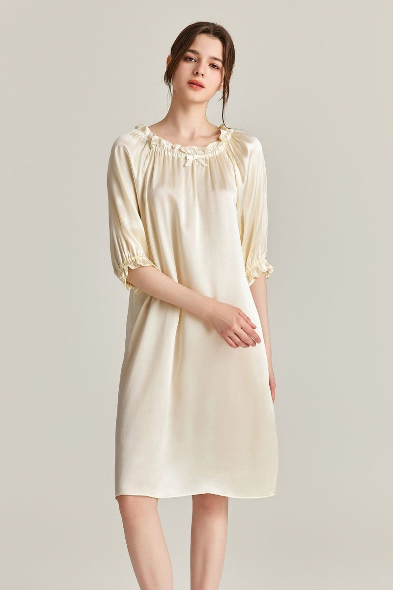 Frill Silk Nightdress
