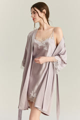 Nocturne Lace Silk Slip & Robe Set
