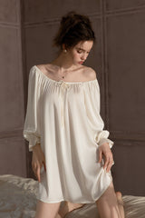 Classic Off-shoulder Silk Nightdress