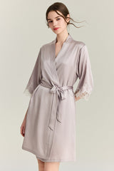 Nocturne Lace Silk Slip & Robe Set