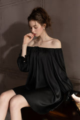 Classic Off-shoulder Silk Nightdress
