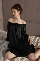 Classic Off-shoulder Silk Nightdress