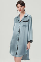 Silk Notched Collar Sleep Shirt