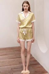Retro Geo Silk Short Set