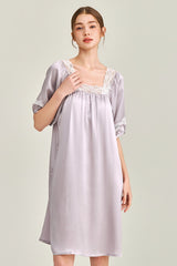 Silk Square Neck Lace Sleepwear