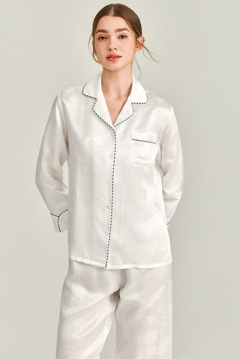 Classic Contrast Silk Pajama Set