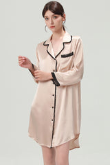 Silk Notched Collar Sleep Shirt
