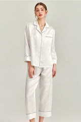 Classic Contrast Silk Pajama Set