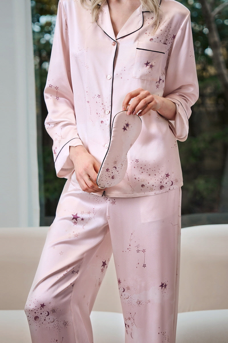 Starlight Constellation Silk Pajama Set