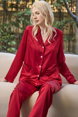 Jeweled Pocket Silk Pajama Set
