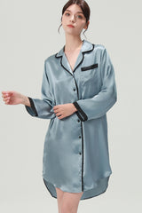 Silk Notched Collar Sleep Shirt