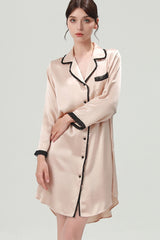 Silk Notched Collar Sleep Shirt