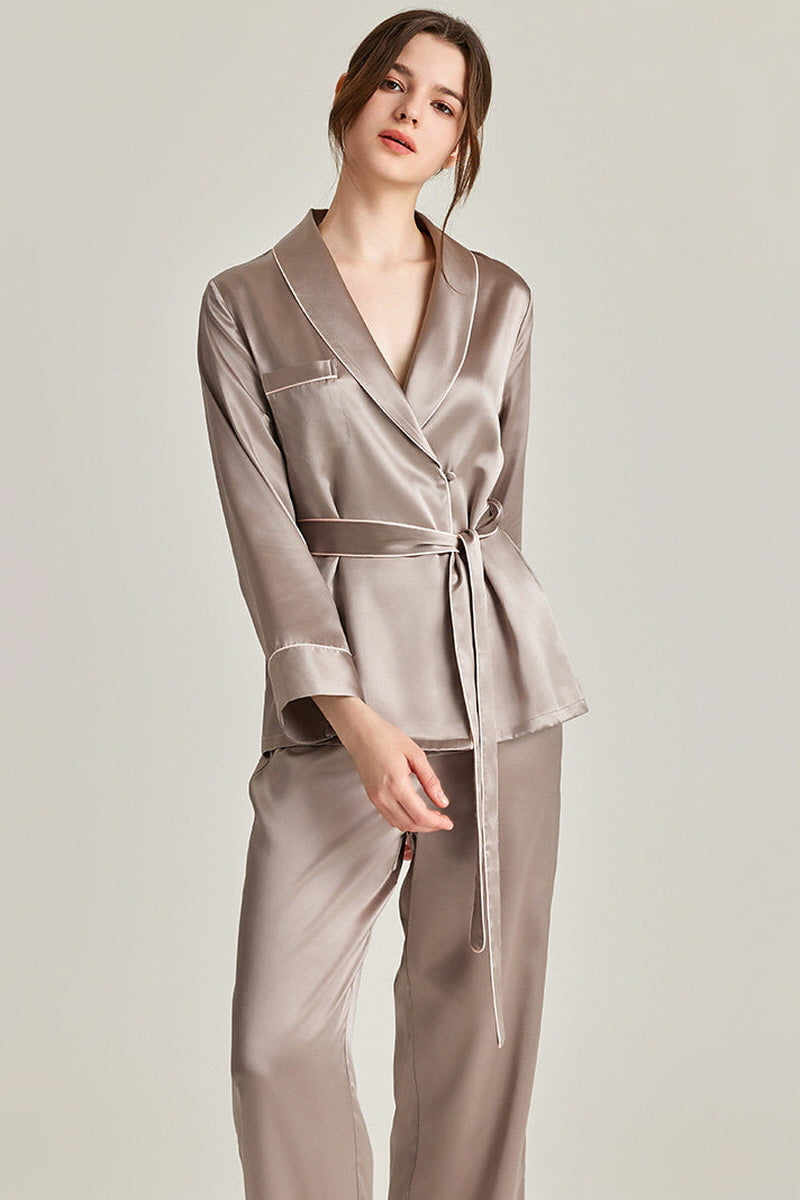 Belted Silk Pajama Set