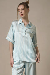 Polo Stripe Silk Pajama Set
