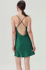 Cross-Back Silk Slip Dress