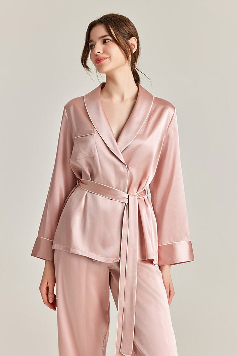 Belted Silk Pajama Set