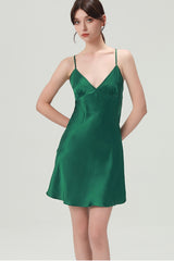 Cross-Back Silk Slip Dress