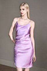 Side-Ruched Silk Slip Nightdress